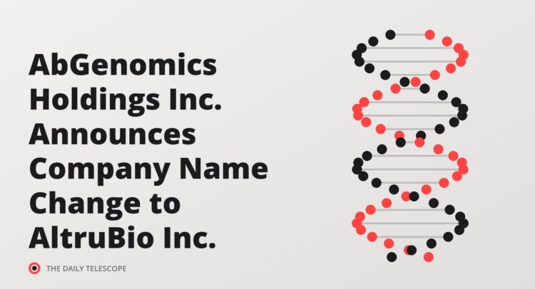 AbGenomics Holdings Inc. Announces Company Name Change to AltruBio Inc.