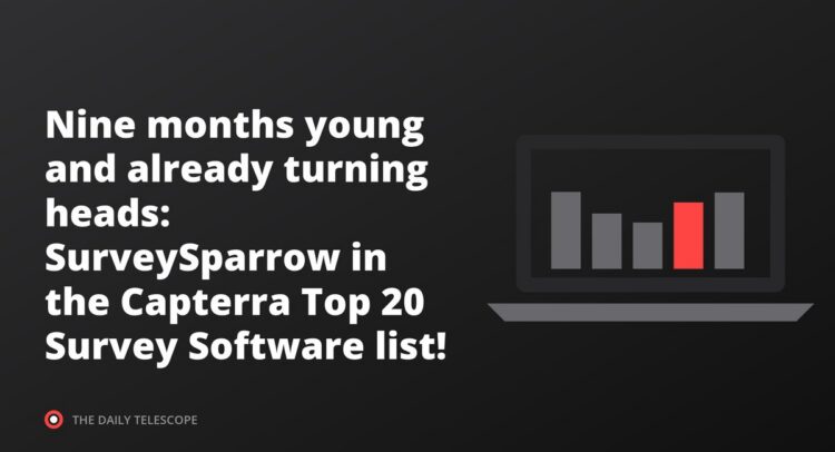 Nine months young and already turning heads: SurveySparrow in the Capterra Top 20 Survey Software list!