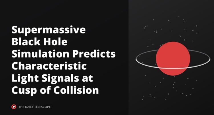 Supermassive Black Hole Simulation Predicts Characteristic Light Signals at Cusp of Collision